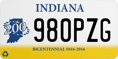 IN license plate 980PZG