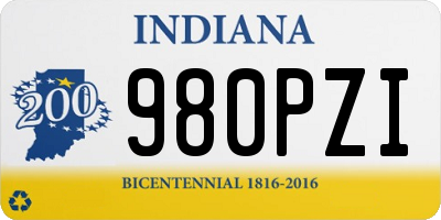IN license plate 980PZI