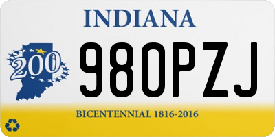 IN license plate 980PZJ