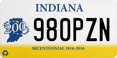 IN license plate 980PZN