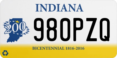 IN license plate 980PZQ