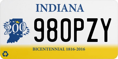 IN license plate 980PZY