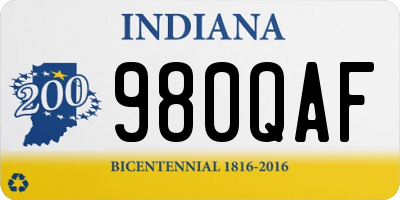 IN license plate 980QAF