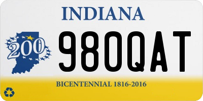 IN license plate 980QAT