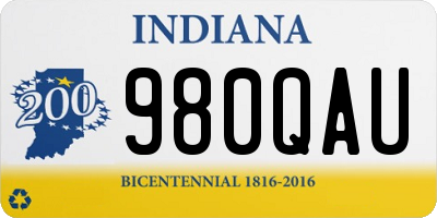 IN license plate 980QAU