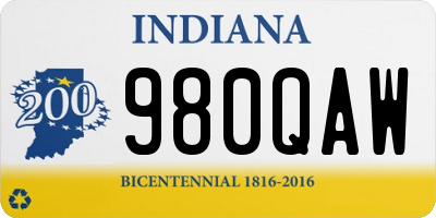 IN license plate 980QAW