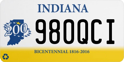 IN license plate 980QCI