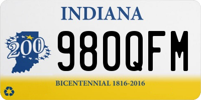 IN license plate 980QFM