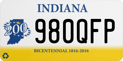 IN license plate 980QFP