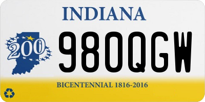 IN license plate 980QGW