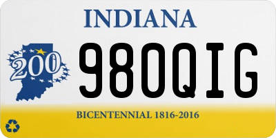 IN license plate 980QIG