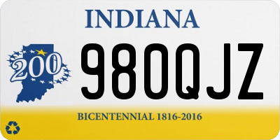 IN license plate 980QJZ