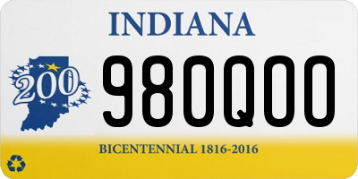 IN license plate 980QOO