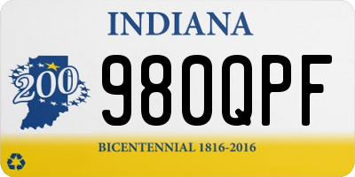 IN license plate 980QPF