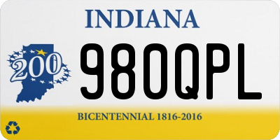 IN license plate 980QPL