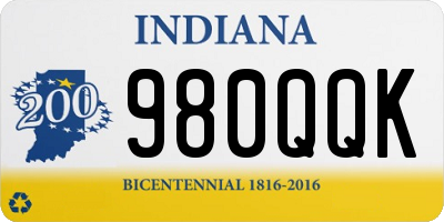 IN license plate 980QQK