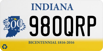 IN license plate 980QRP