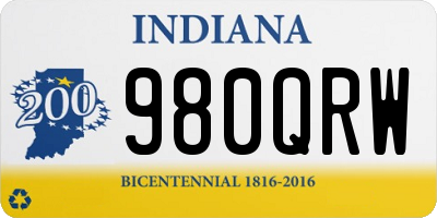 IN license plate 980QRW