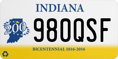 IN license plate 980QSF