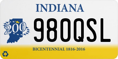 IN license plate 980QSL