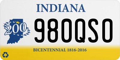 IN license plate 980QSO