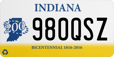 IN license plate 980QSZ