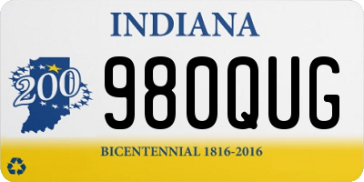 IN license plate 980QUG