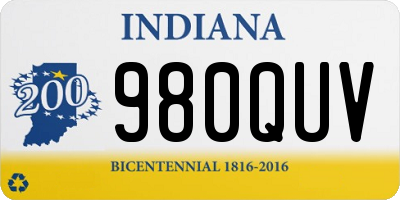 IN license plate 980QUV