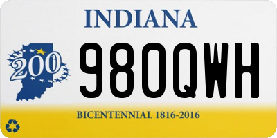 IN license plate 980QWH