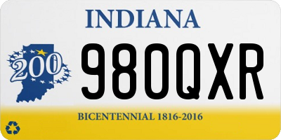 IN license plate 980QXR