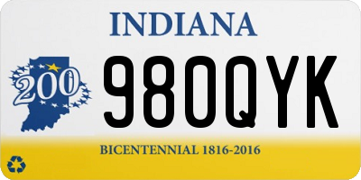 IN license plate 980QYK