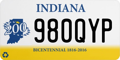 IN license plate 980QYP