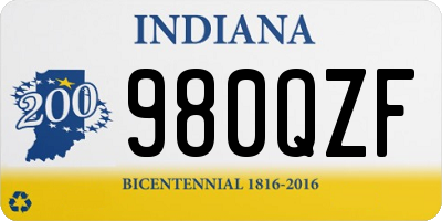 IN license plate 980QZF