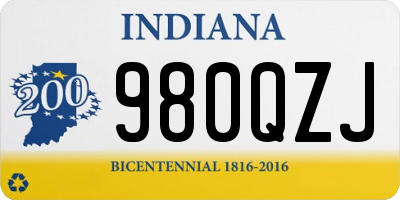 IN license plate 980QZJ