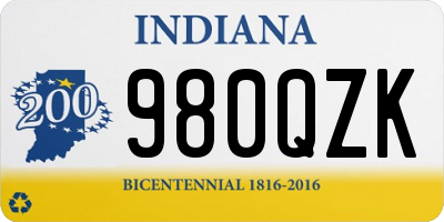 IN license plate 980QZK
