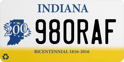 IN license plate 980RAF