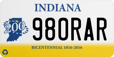 IN license plate 980RAR