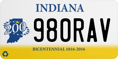 IN license plate 980RAV