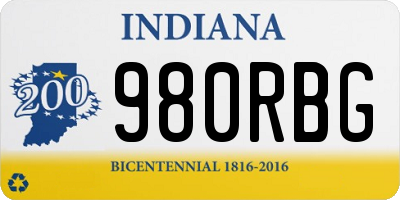 IN license plate 980RBG