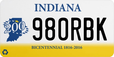 IN license plate 980RBK