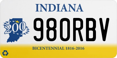 IN license plate 980RBV
