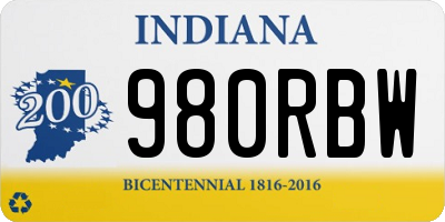IN license plate 980RBW