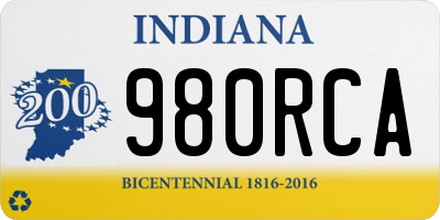 IN license plate 980RCA