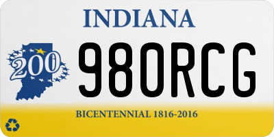 IN license plate 980RCG