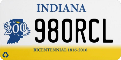 IN license plate 980RCL