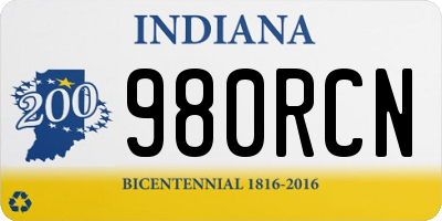 IN license plate 980RCN