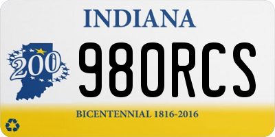 IN license plate 980RCS