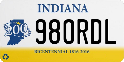 IN license plate 980RDL