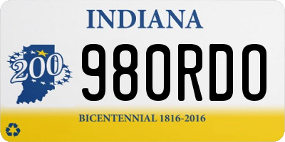 IN license plate 980RDO