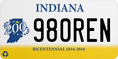 IN license plate 980REN